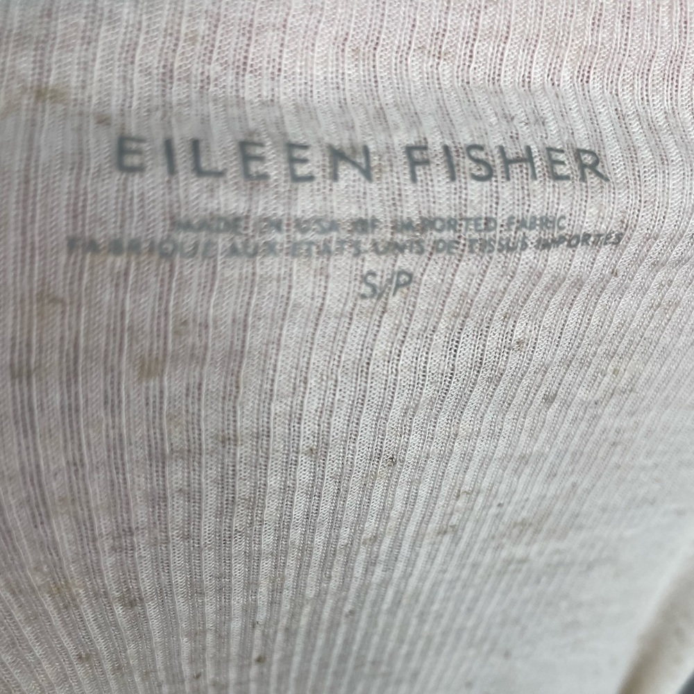 Eileen Fisher Top Womens Small Linen Scoop Neck Long Sleeve Basic Minimal Basic - Picture 4 of 4